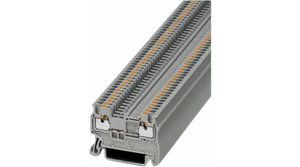 Terminal Block, Push-In, 2 Poles, 500V, 17.5A, 1.5mm², Grey